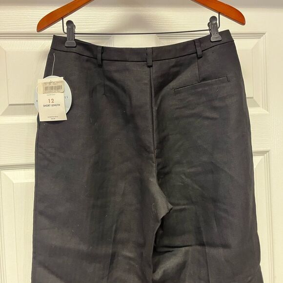 Emma James Linen Blend Black Career Pants sz 12 Short NWT - Picture 3 of 4